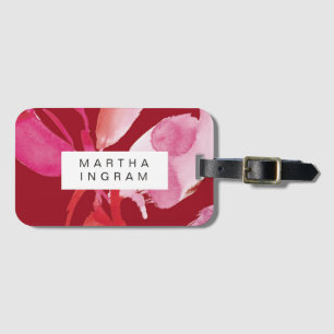 Dicke Aquarellfarbe rot und rosa Gepäckanhänger