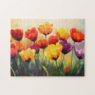 Dicke Aquarelltüten im Frühling Puzzle