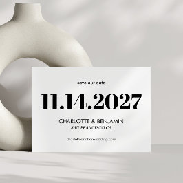 Dicke ästhetische Schwarz-Weiß-Typografie Moderne Save The Date