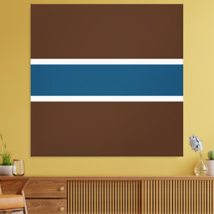 Dicke Athletic Ocean Blue Deep Brown White Stripes Leinwanddruck