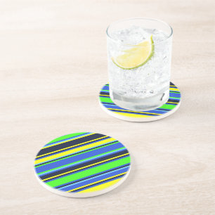 Dicke, blau, Limon und gelb Streifen Untersetzer