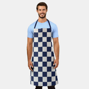 Dicke blaue Creme Prüfmuster Schürze