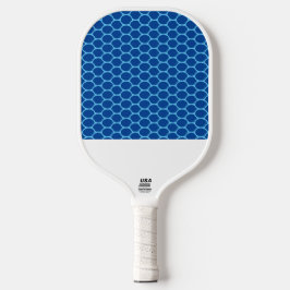Dicke blaue Oval Honeycomb Muster White Base Pickleball Schläger