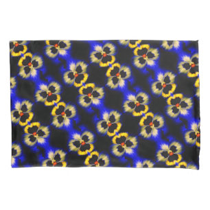 Dicke blaue Pansy-Blume Abstraktes Muster Kissenbezug