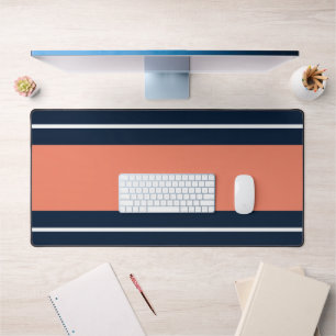 Dicke blaue, weiße Lachs Streifen Schreibtischunterlage