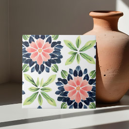 Dicke Blume der Wasserfarbe Korallenriffe dekorati Fliese