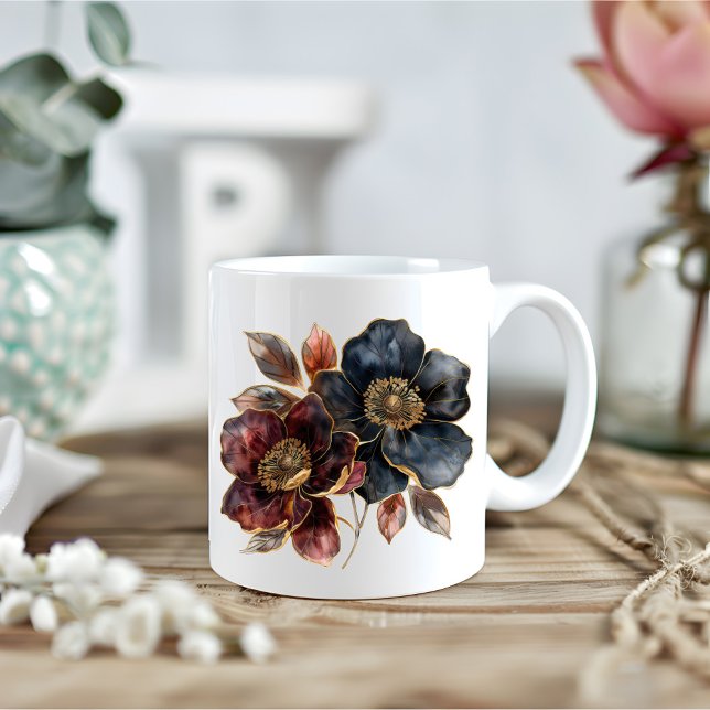Dicke Blume in Aquarellgold Kaffeetasse (Von Creator hochgeladen)