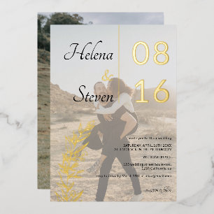 Dicke Blumenbezeichnungen Schwarz-weiß 2 Fotos Hoc Folieneinladung