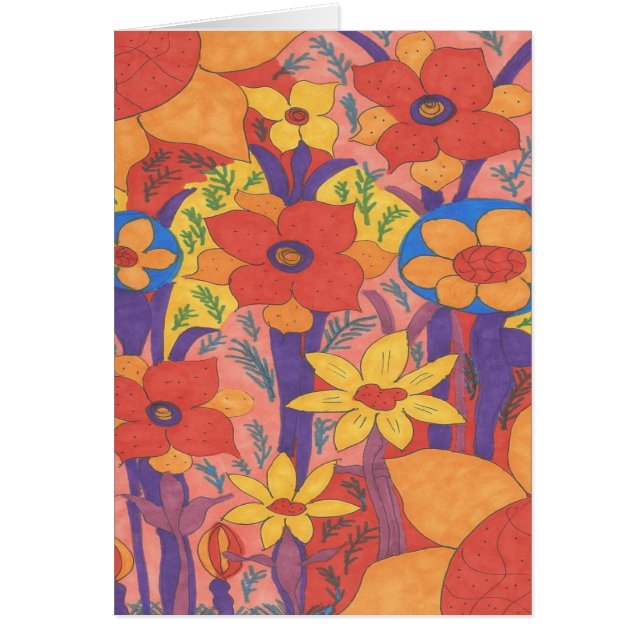 Dicke Bohemische Orange Garden Print (Vorne)