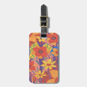 Dicke Bohemische Orange Garden Print Gepäckanhänger