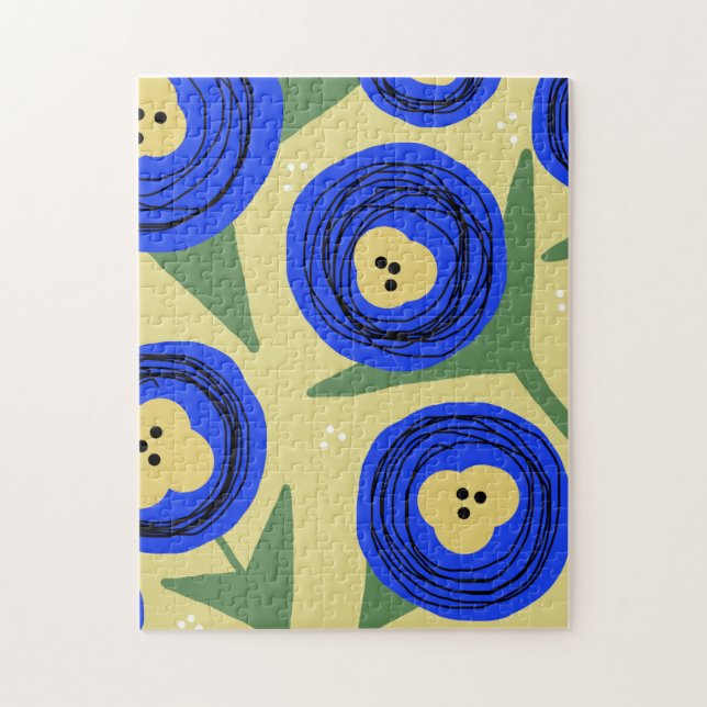 Dicke botanische Poppies farbenfrohe Doodle-Malere Puzzle (Vertikal)