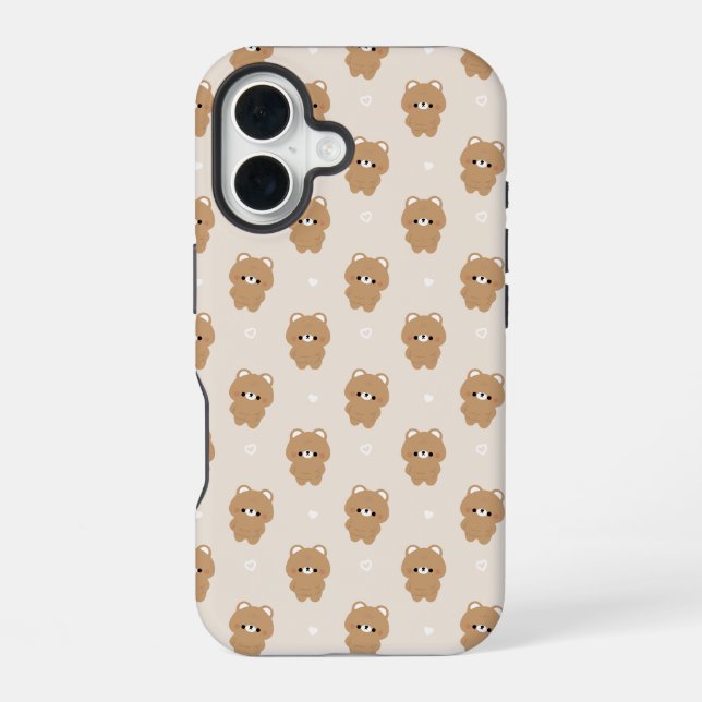Dicke Braune Bär iPhone 16 Hülle (Rückseite)