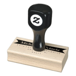 Dicke Briefmarke aus hochzackiger Rücksendeadresse Gummistempel