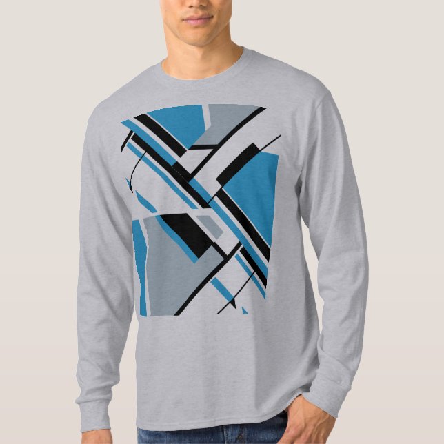 Dicke, diagonal, blau, grau, MCM inspiriert Design T-Shirt (Vorderseite)
