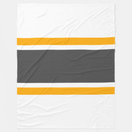 Dicke, dunkelgraue, gelbe, weiße Streifen Fleecedecke