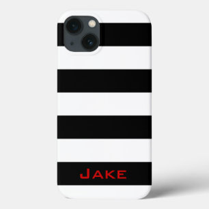 Dicke einfache schwarze und weiße Streifen Case-Mate iPhone Hülle