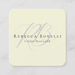 Dicke Exklusive Einzigartige Monogramm Beige Farbe Quadratische Visitenkarte