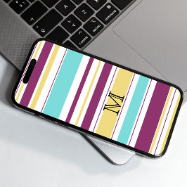 Dicke farbige Streifenmuster Monogramm-Gehäuse Samsung Galaxy Hülle