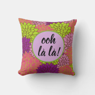Dicke floral Ooh la la la/ Monogramm Pink Grün Pur Kissen