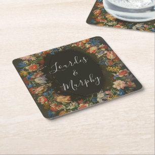 Dicke florale Kunst Jan Brueghel Save-the-Date-Kar Rechteckiger Pappuntersetzer