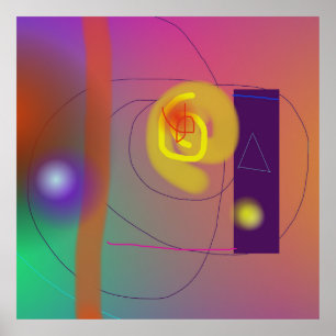 Dicke Formen und Abstrakte Linien Poster