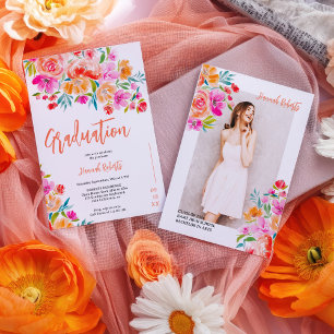 Dicke Foto Boho Orangenblüte Abschluss Ankündigung