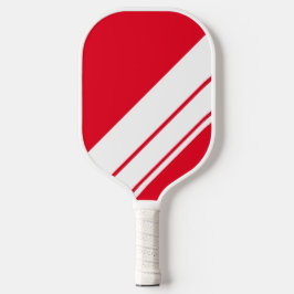 Dicke Fun Bright Red Diagonal Racing Streifen Pickleball Schläger