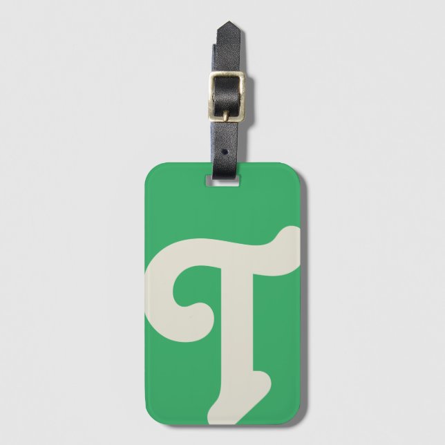 Dicke Fun Monogrammatiogramm Initial Bright Green Gepäckanhänger (Vorderseite Vertikal)