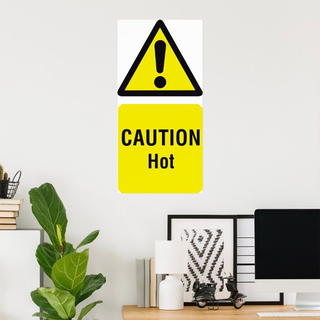 Dicke gelbe Vorsicht Hot Sign Safety Poster (Von Creator hochgeladen)