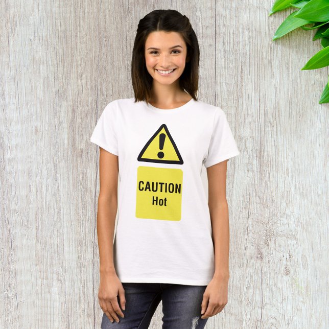Dicke gelbe Vorsicht Hot Sign Safety T-Shirt (Von Creator hochgeladen)