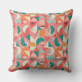 Dicke geometrische Formen mit Akzenten Minze Aqua Kissen