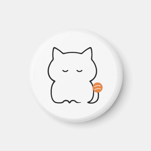 Dicke Gingerkatze Sitzend Magnet (Vorne)