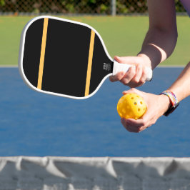 Dicke goldene Streifen glänzen schwarzer Hintergru Pickleball Schläger