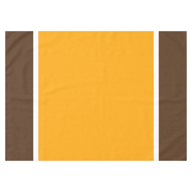Dicke, goldgelbe Kakao, braun, weiße Streifen Tischdecke (Vorderseite (Horizontal))