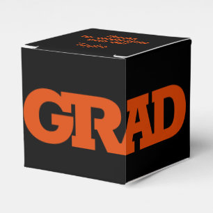 Dicke GRAD Orange und Black Graduation Party Geschenkschachtel