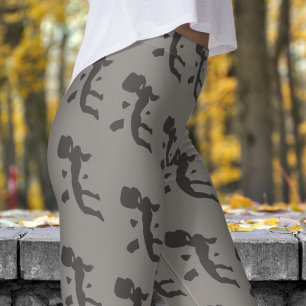 Dicke graue Frauen Rock Klettermuster Leggings