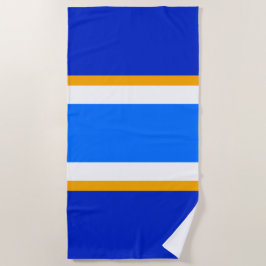Dicke, helle Royal Blue White Racing Stripes Strandtuch