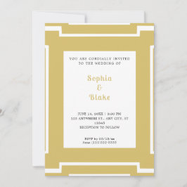 Dicke Hochzeit von Gold und White Art Deco Einladung