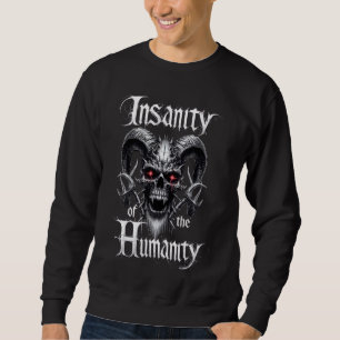 Dicke Horned Dämon Skull Skeleton Wahnsinn der H Sweatshirt
