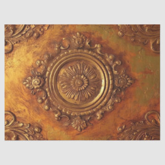 Dicke Imitate Gold Viktorianische Ornament Orange  Seidenpapier