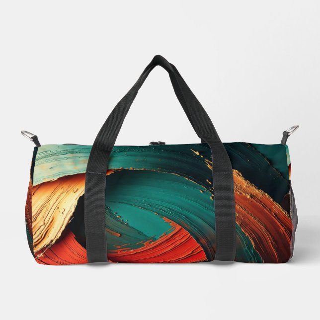 Dicke Impasto-Öl-gemalte Abstraktion Duffle Bag (Vorderseite)