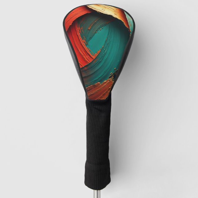 Dicke Impasto-Öl-gemalte Abstraktion Golf Headcover (Vorderseite)