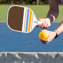 Dicke Kakaobraun, blau, gelb, Streifen Pickleball Schläger