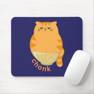 Dicke Katze in einer Schüssel Mousepad