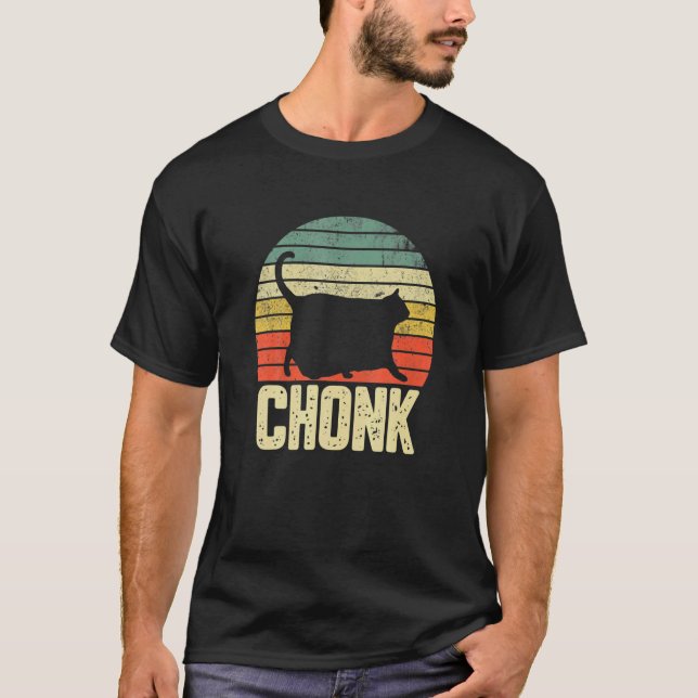 Dicke Katze Meme Chonk Katze T-Shirt (Vorderseite)
