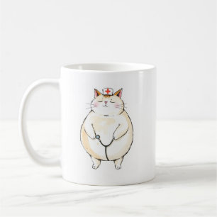 Dicke Katzen-Krankenschwester-Tasse - Lustiges Ges Kaffeetasse