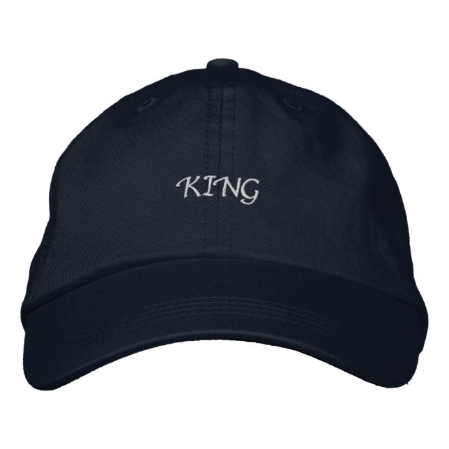 Dicke King Text Navy Cap - Premium Cotton Men's Ha Bestickte Baseballkappe (Vorderseite)