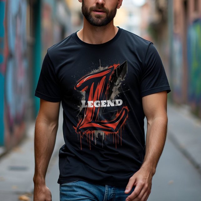 Dicke Letter L Monogram Graffiti individuell anpas T-Shirt (Von Creator hochgeladen)