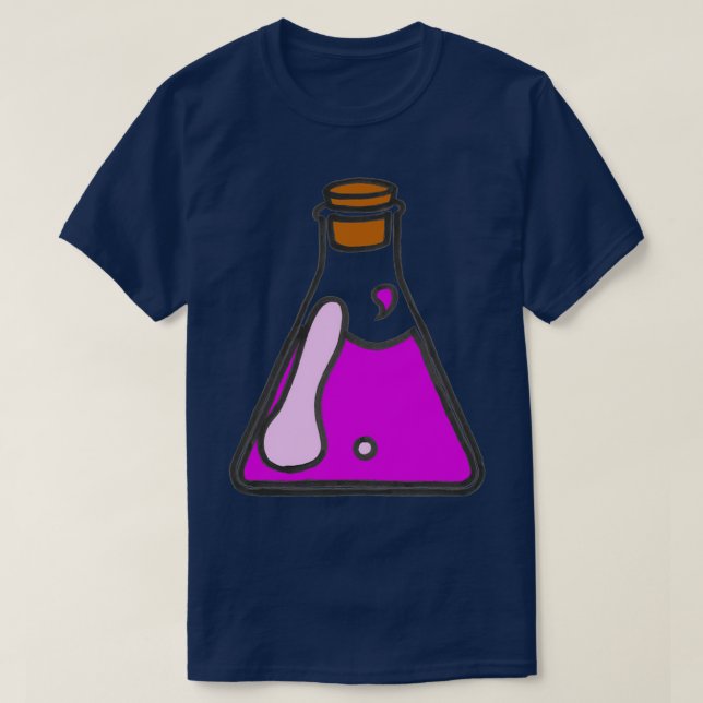 Dicke lila Tränke in einer konischen Flasche T-Shirt (Design vorne)