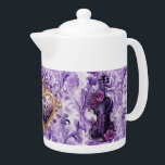 Dicke Lila Violine und Lilac Floral Porzellan Teap<br><div class="desc">Dicke Lila Violine und Lilac Floral Porzellan Teapot</div>